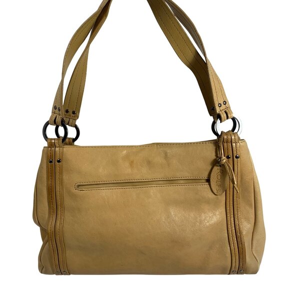 Vintage ROLFS Cognac Leather Shoulder Bag Three Compartments + Pockets - Picture 1 of 13